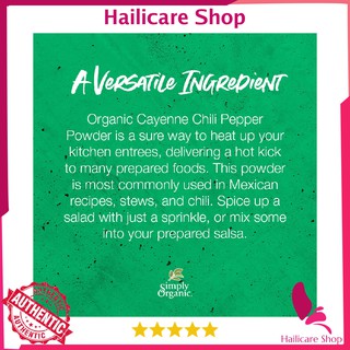 [Nhập Mỹ] Ớt Cayenne Hữu Cơ Simply Organic Cayenne Pepper