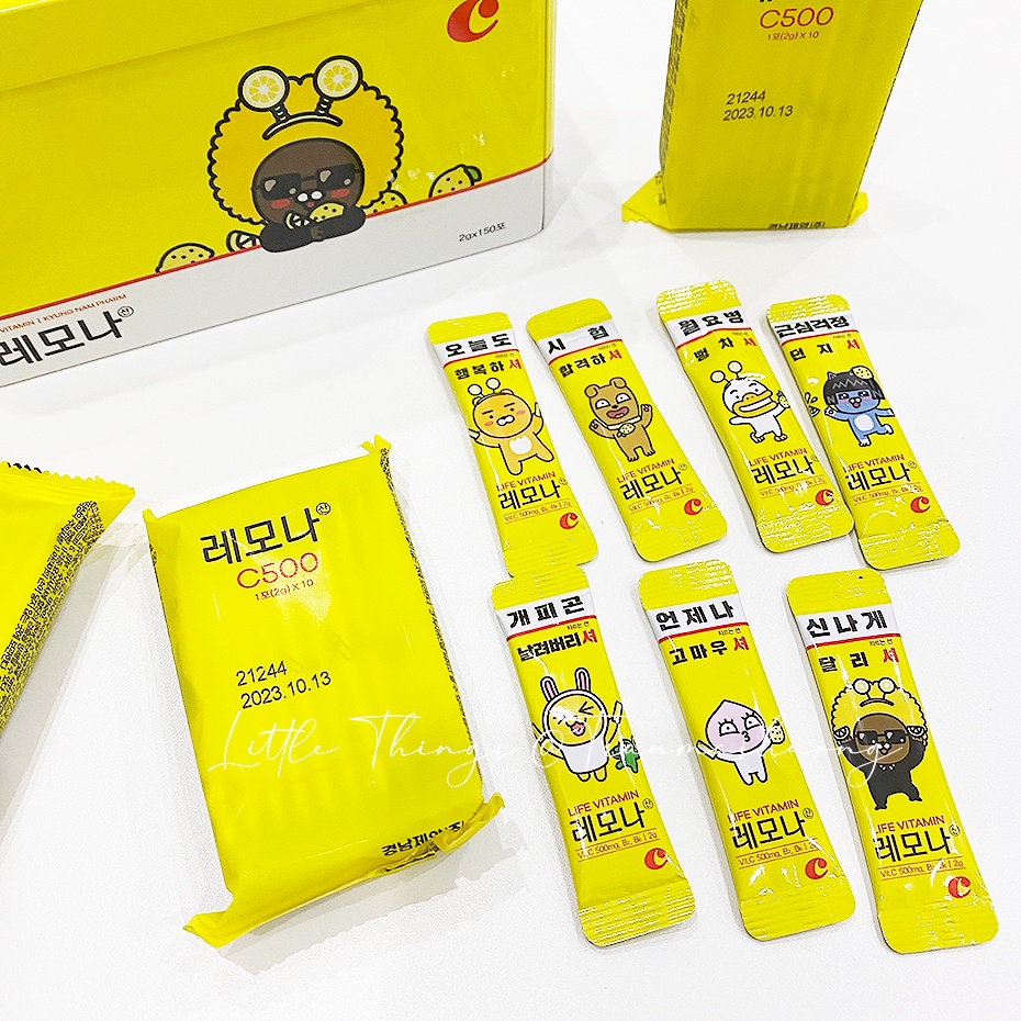 Vitamin C Lemona dạng bột phiên bản Kakao Friends Hàn Quốc, set 10 gói nhỏ 2g