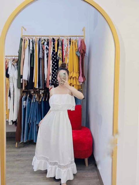 (Flashsale) VÁY TRẮNG ĐI TIỆC TRỄ VAI phối ren đẹp ĐẦM BOHO XOÈ CÔNG CHÚA STYLE THỔ CẨM du lịch sống ảo (hình vải thật) | BigBuy360 - bigbuy360.vn