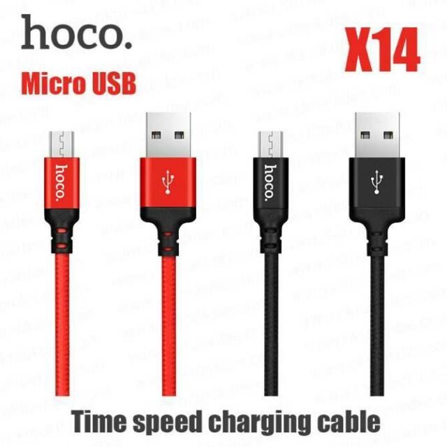 Cáp Sạc Dây Dù Hoco X14 Android Chính Hãng Chống Đứt, Chống Rối l Cáp Sạc MicroUSB