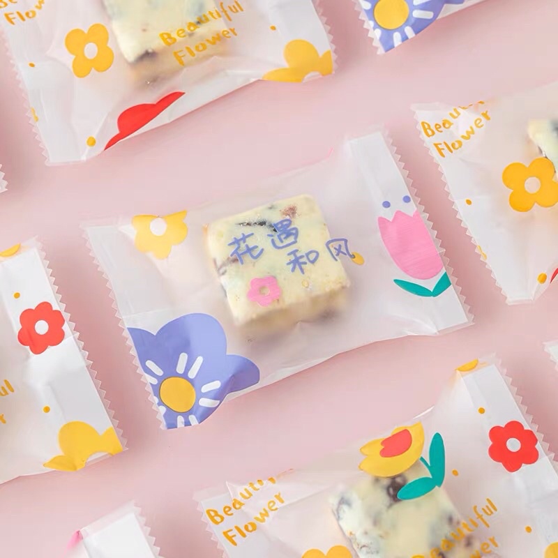 Túi hàn đựng bánh kẹo hoạ tiết hoa cute kích thước 7x10cm và 5.5x8.5cm