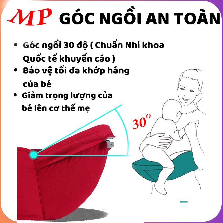 [CAM KẾT Y HÌNH - THOÁNG KHÍ] địu em bé có bệ ngồi chống gù lưng cho bé, đai địu mềm mại giảm đau mỏi cổ vai lưng