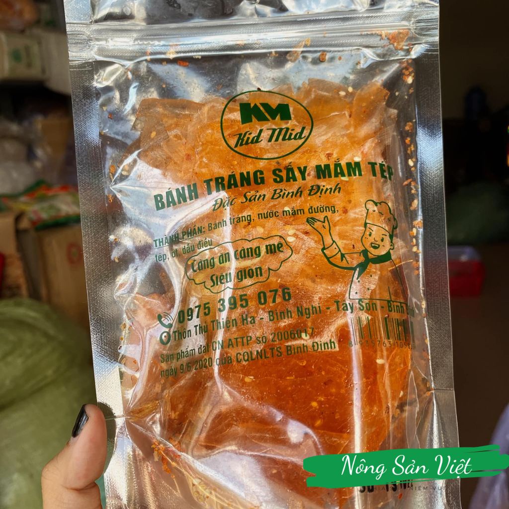 Bánh tráng sấy mắm tép đặc sản Bình Định bánh tráng mắm tép ngon giòn ăn là mê - 04100193