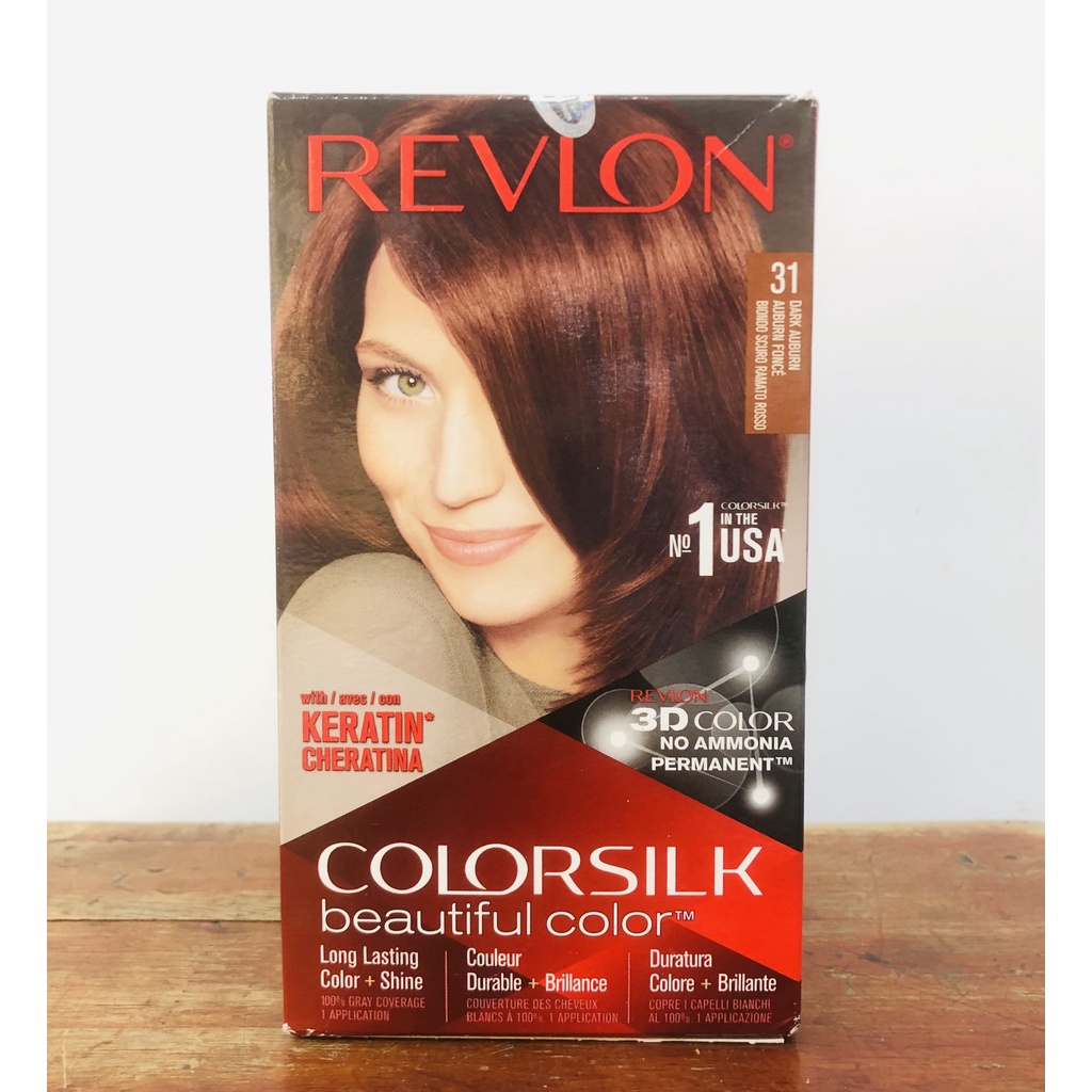 [ Số 31 ] Nhuộm tóc thời trang Revlon Colorsilk 3D hàng công ty với Keratin cho tóc bóng mượt và óng ánh