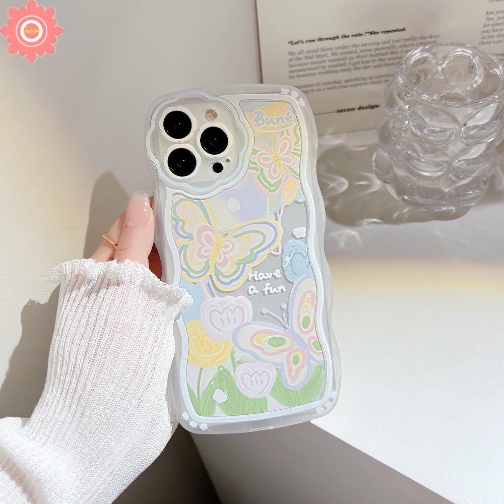 Ốp Điện Thoại TPU Mềm Họa Tiết Hoa Và Bướm Bảo Vệ Ống Kính Máy Ảnh Cho iPhone 11 13 12 Pro MAX 7 8 6 6s Plus XR X XS MAX SE 2020
