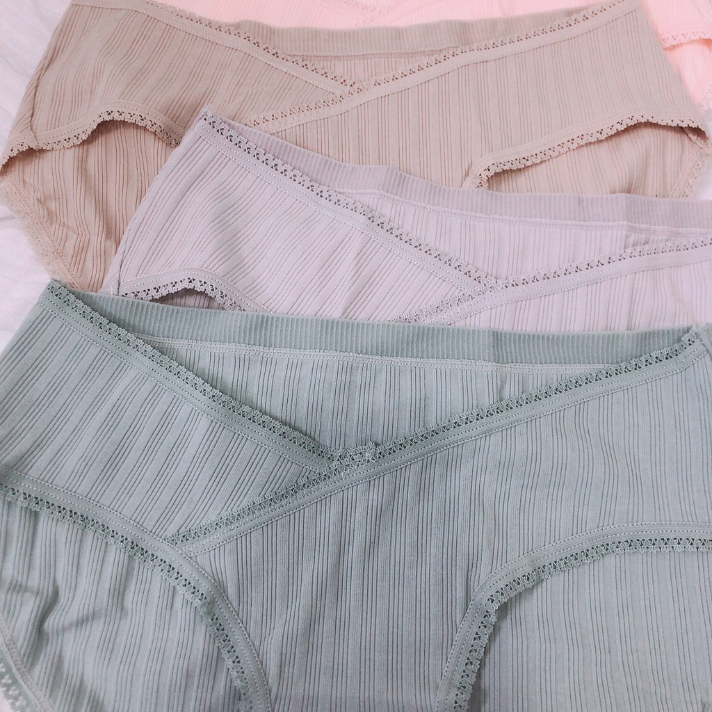 Quần lót bầu cotton cạp chéo thông thoáng thấm hút tốt