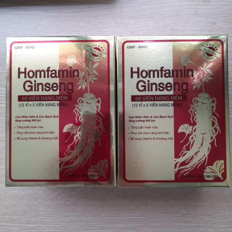 Viên uống nhân sâm HOMFAMIN GINSENG & HOMRAMIN GINSENG - Giúp bồi bổ cơ thể, tăng sức đề kháng_Hộp 60 viên