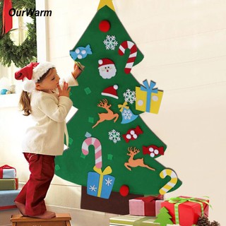 hn- Kids DIY Felt Christmas Tree Ornaments Kids New Year Gifts Christmas Home Door Wall Decoration