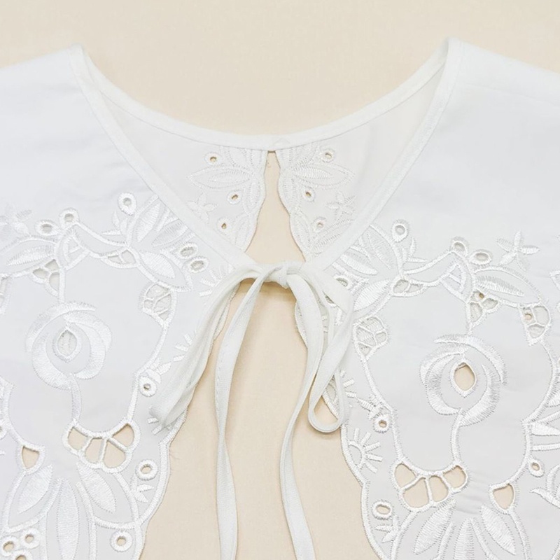 Cổ Áo Rời Cổ Bẻ Phối Ren Rỗng Thời Trang Cho Nữ