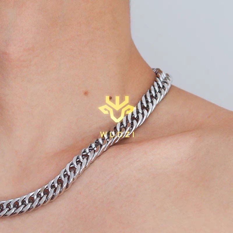 Dây chuyền nam titan tạo kiểu dây xích Cuban Snake bản to thép không gỉ phong cách Hiphop thời trang cá tính Unisex