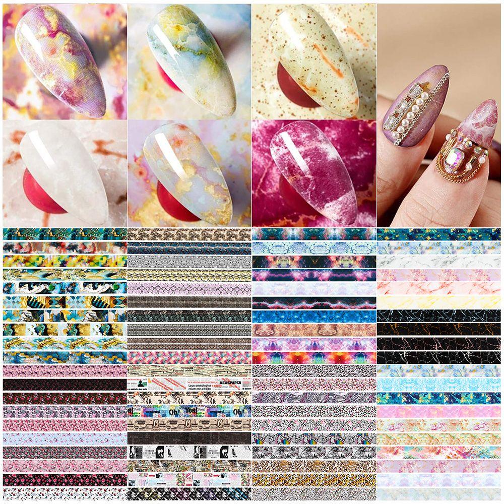 EUCA Sticker Dán Móng Nghệ Thuật Họa Tiết Hoa Holographic