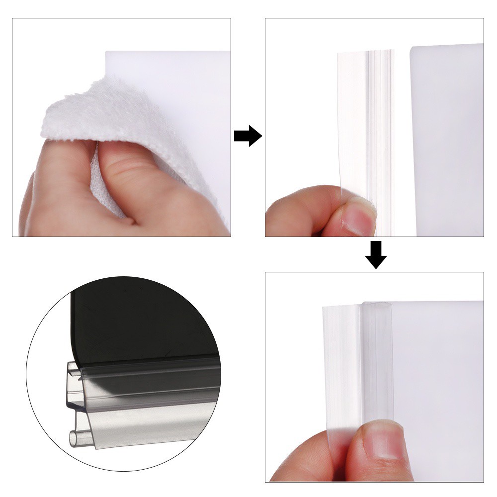Dải Cao Su Viền Cửa Kính / Cửa Nhà Tắm Chống Thời Tiết Tiện Dụng