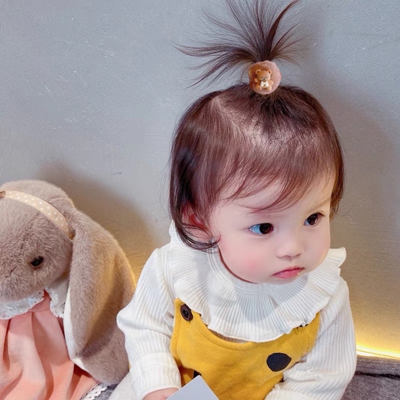 CỘT TÓC cục bông đính hình gấu siêu êm cho các bé