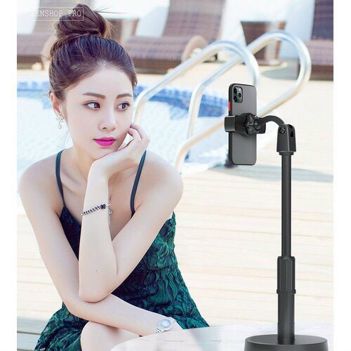 [Freeship] Giá đỡ điện thoại Microphone Stands, kẹp chống lưng 360 ,đế chân tròn để bàn, gia do tiện lợi đa năng