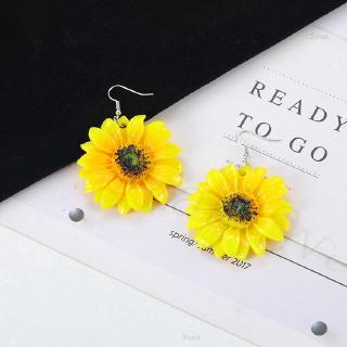 Yellow Sunflower Petals Earring Daisy Sun Flower Bông tai Storage Jewelry Female