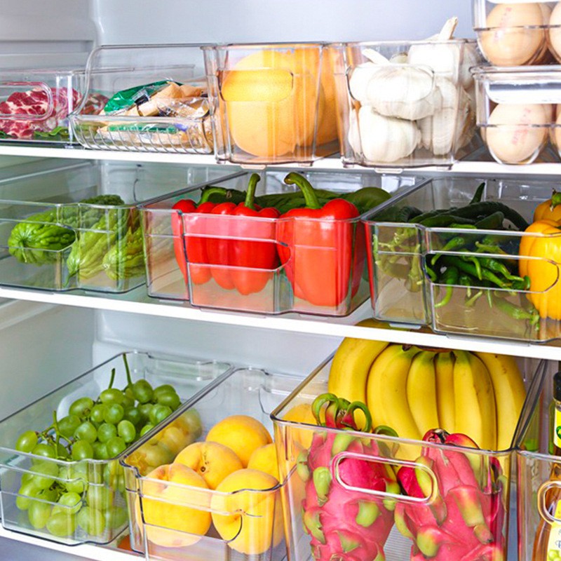 Khay Nhựa Đựng Thức Ăn Trong Tủ Lạnh Có Tay Cầm (Khách Sạn)