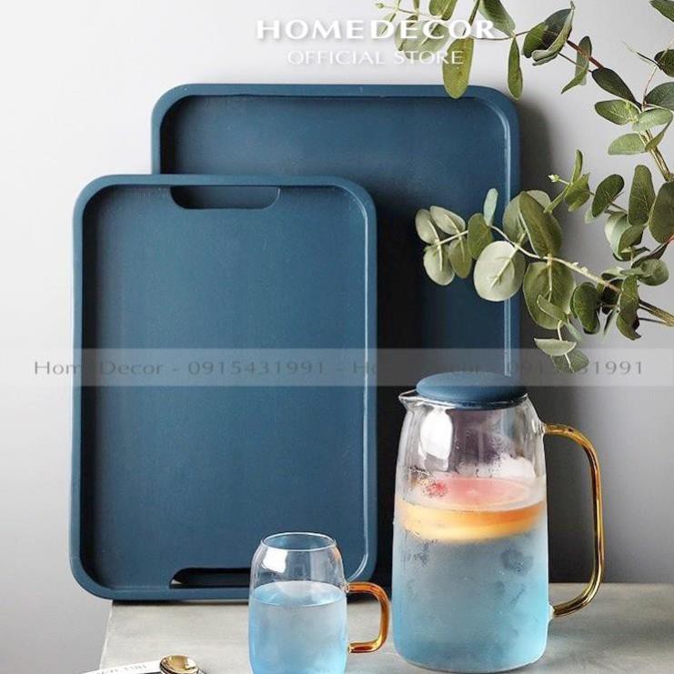 Khay xanh chữ nhật có tay cầm Khay trà, Khay úp cốc, Khay chữ nhật xanh | BigBuy360 - bigbuy360.vn