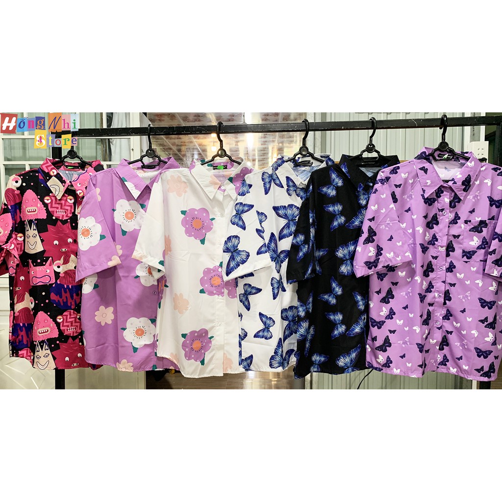 Áo Sơ Mi Hoạ Tiết Tay Lỡ Dáng Rộng, Sơ Mi Hoa Đi Biển, Sơ Mi Con Xanh Tay Lửng Unisex - MM | BigBuy360 - bigbuy360.vn