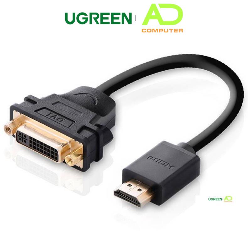Cáp chuyển đổi HDMI male to DVI female - dài 20CM - UGREEN 20136 (màu đen)