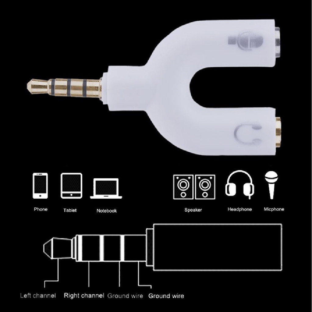 Cổng Chia Cổng Tai Nghe 3.5MM 2 Trong 1 Tiện Dụng
