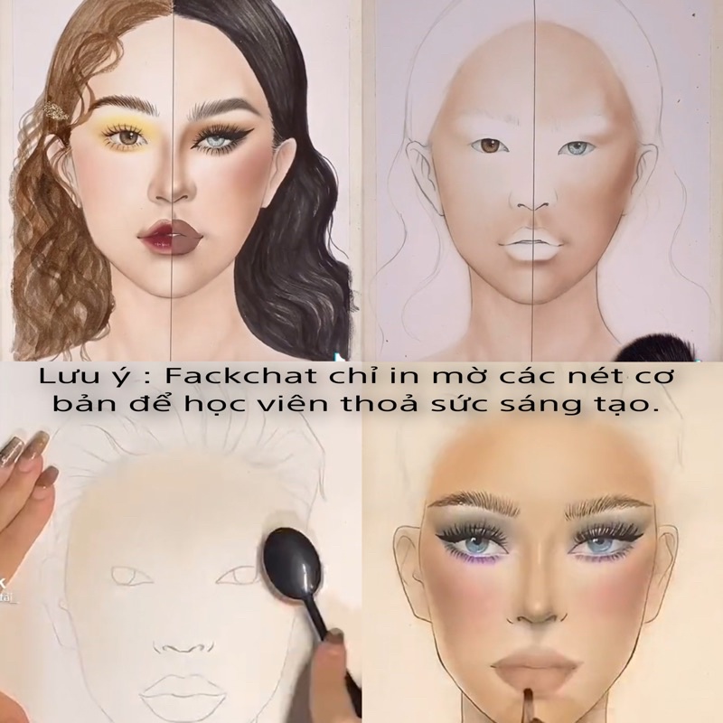 Hướng Dẫn Make Up Và Mặt Nạ Thực Hành Make up 31 mẫu Mày và 11 mẫu mặt