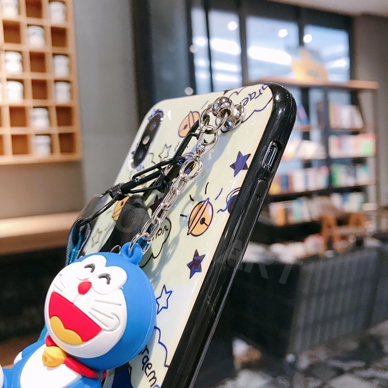 Ốp Điện Thoại Tpu Mềm Hình Doraemon Có Dây Đeo Cổ Và Búp Bê Cho Samsung Galaxy A32 A52 A72 4g 5g 2021