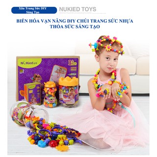 Bộ hạt nhựa làm vòng tay trang sức DIY thỏa sức sáng tạo cho bé