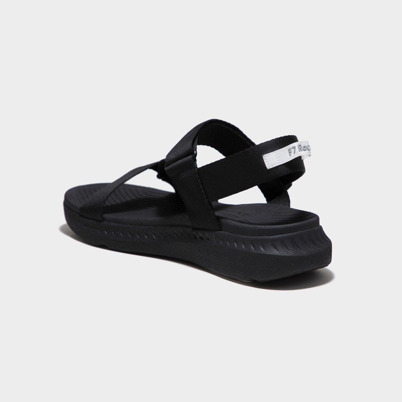 Giày Sandals Nam Nữ Unisex Shondo F7 Racing Đế Đen Phối Trắng Quai Đen F7R1010