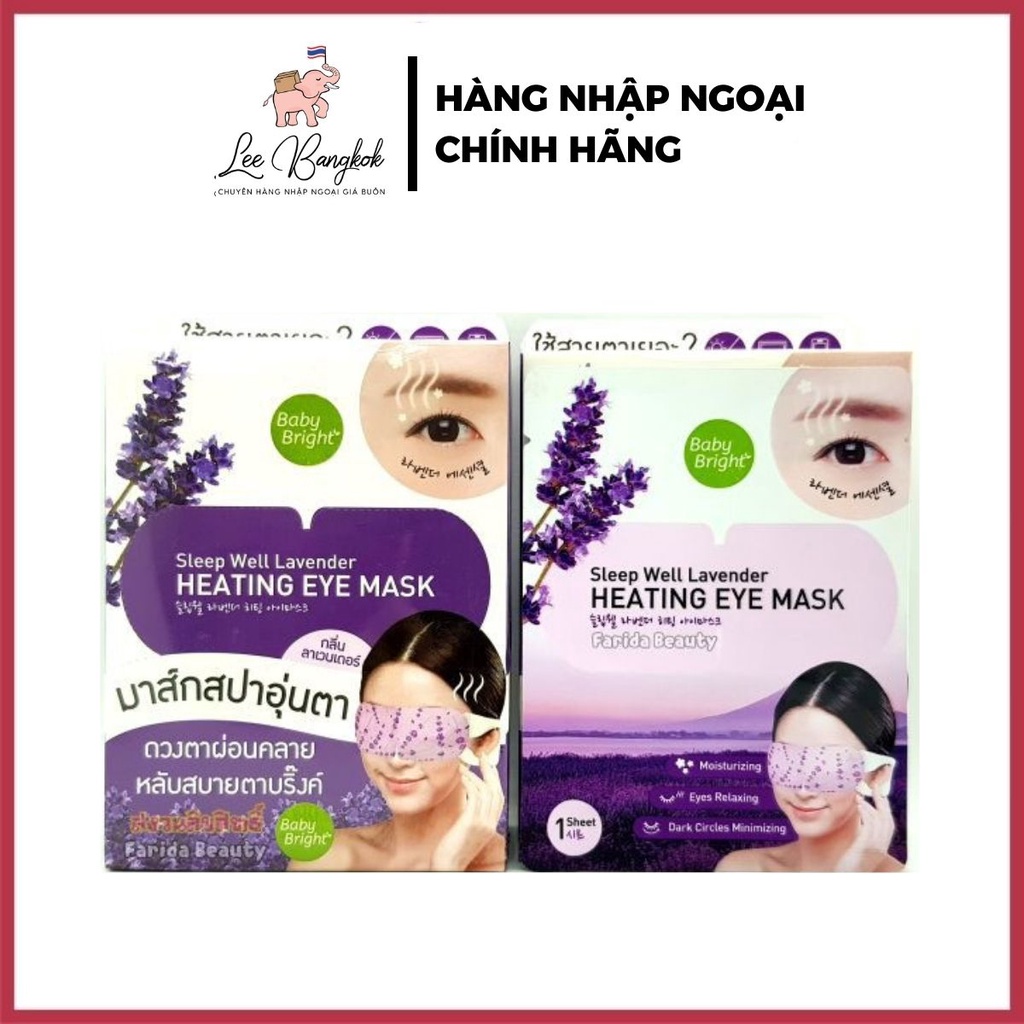 Mặt Nạ Ngủ Giảm Thâm Mắt BabyBright HEATING EYE MASK Sleep Well Lavender - Thái Lan