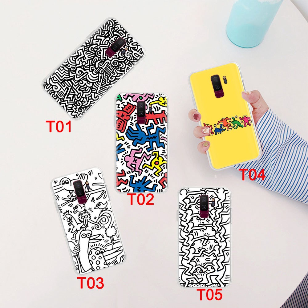 Samsung Galaxy J8 J7 Pro Prime Duo J6 Plus 2018 Casing Case Soft Transparent 151GT Keith Haring Phone Cover