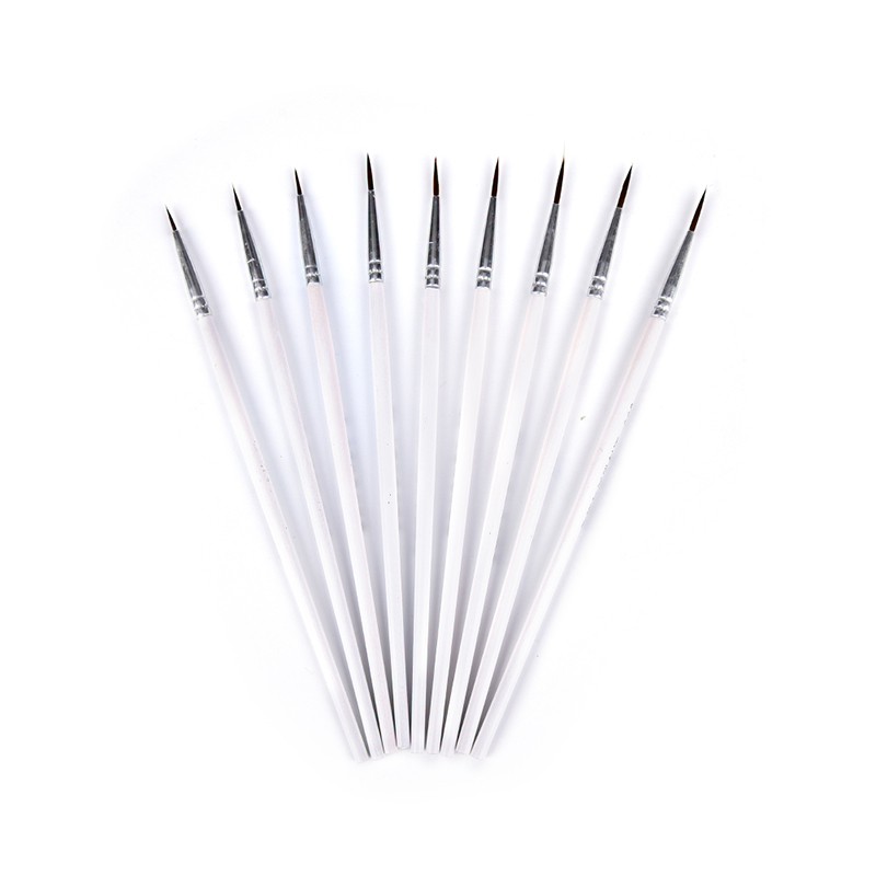 Set 10 Bút Vẽ Tranh Đầu Móc Mảnh Màu Trắng