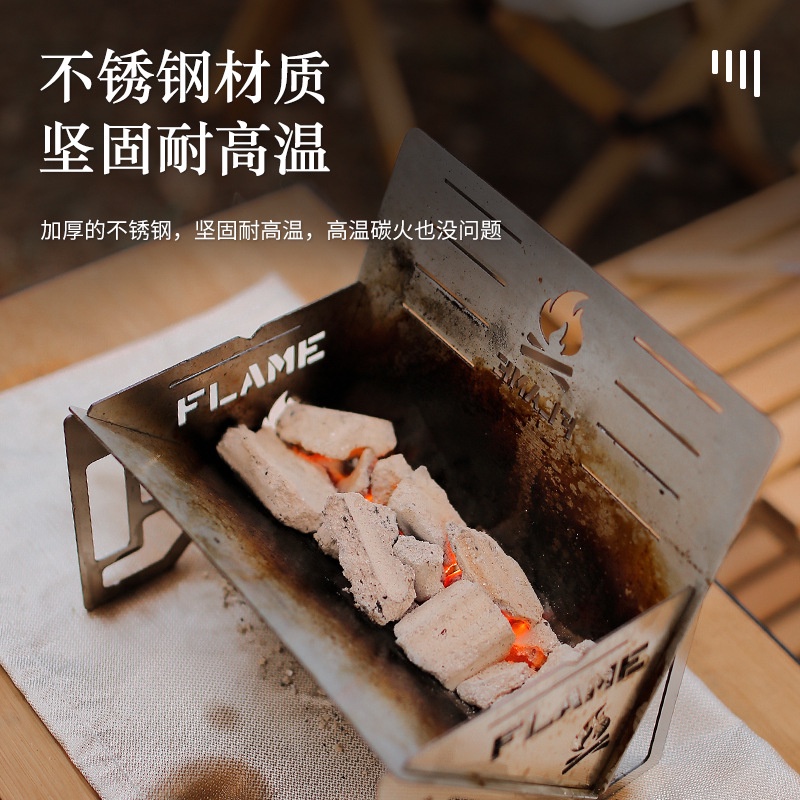 Lò Nướng Siêu Nhẹ Đa Năng Bằng Thép Không Gỉ Có Thể Tháo Rời Tiện Dụng Khi Đi Cắm Trại