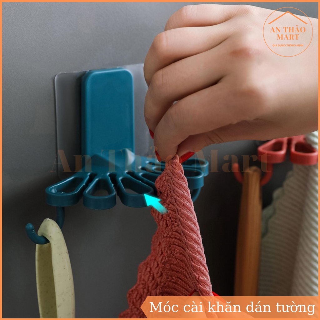 Móc Treo Khăn Đa Năng Dán Tường, Móc Cài Khăn Tắm Khăn Mặt Khăn Lau Bếp Tiện Lợi