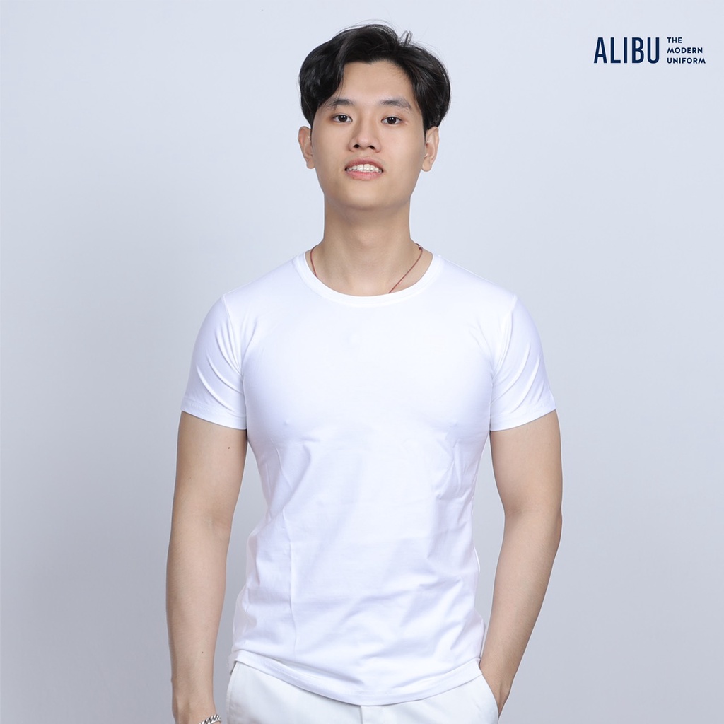 Áo thun cotton 100% thái nam trơn cổ tròn trơn gia đình nam nữ ngắn tay chất liệu co giãn 4 chiều vnxk - ALIBU