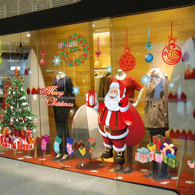 Tranh decal dán tường GIÁNG SINH VUI VẺ trang trí phòng khách, cửa hàng - Decal dán tường