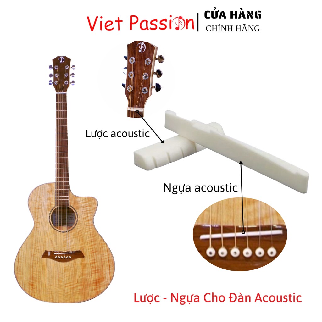 Lược và Ngựa đàn guitar acoustic, classic chất liệu nhựa và xương bò VietPassion