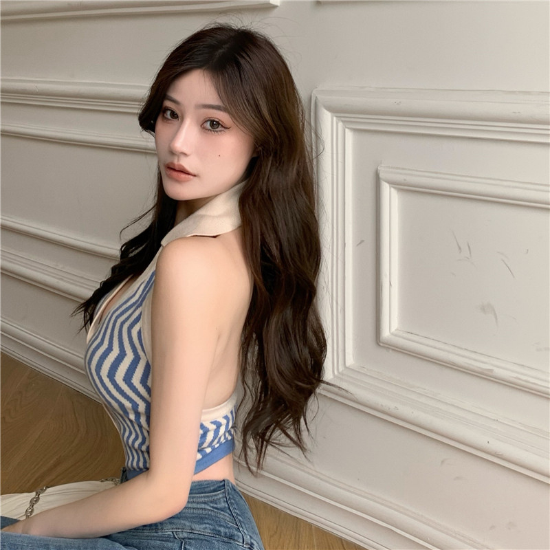 Áo Dệt Kim Sát Nách Cổ Polo Kẻ Sọc Thời Trang 17m665 | BigBuy360 - bigbuy360.vn