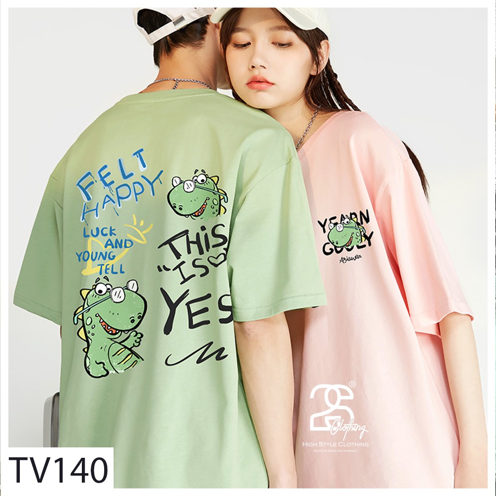 Áo Thun Tay Lỡ 2s Clothing Áo Phông Unisex Nam Nữ Cotton Oversize Form Rộng Giá Rẻ In Hình Khủng Long Siêu Cute TV140