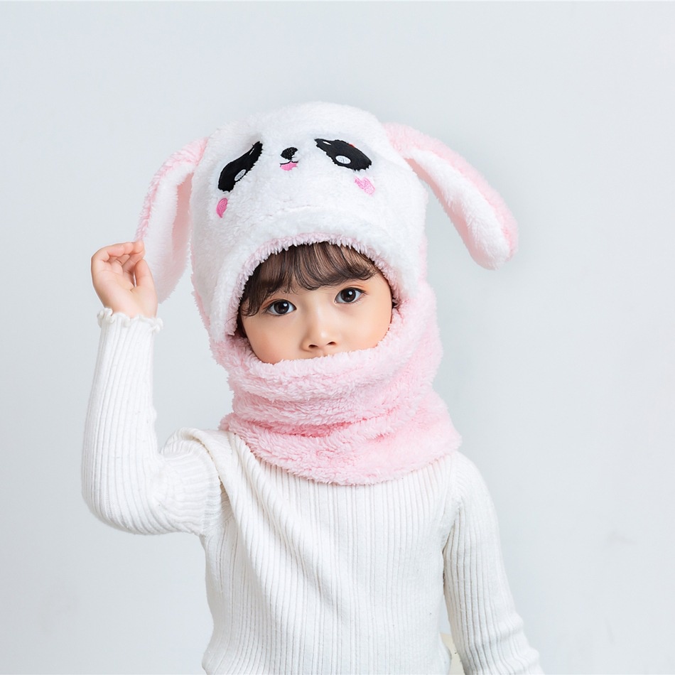 Mũ Len Cho Bé Chùm Đầu Liền Khăn 1-5 Tuổi Hình thỏ M52