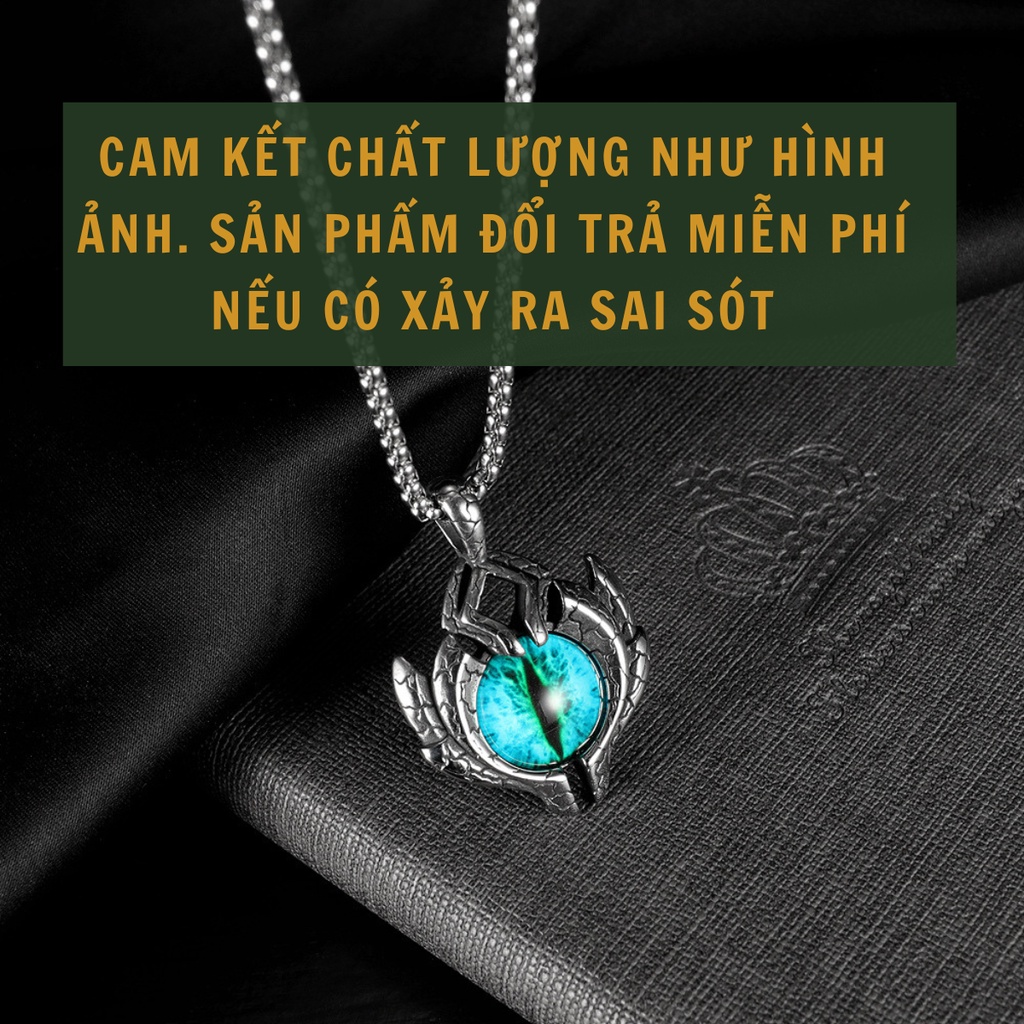 Vòng cổ nam dây chuyền nam nữ màu bạc unisex Loki Accessories Blue Eyes Phụ kiện Titan không gỉ - Blue Eyes