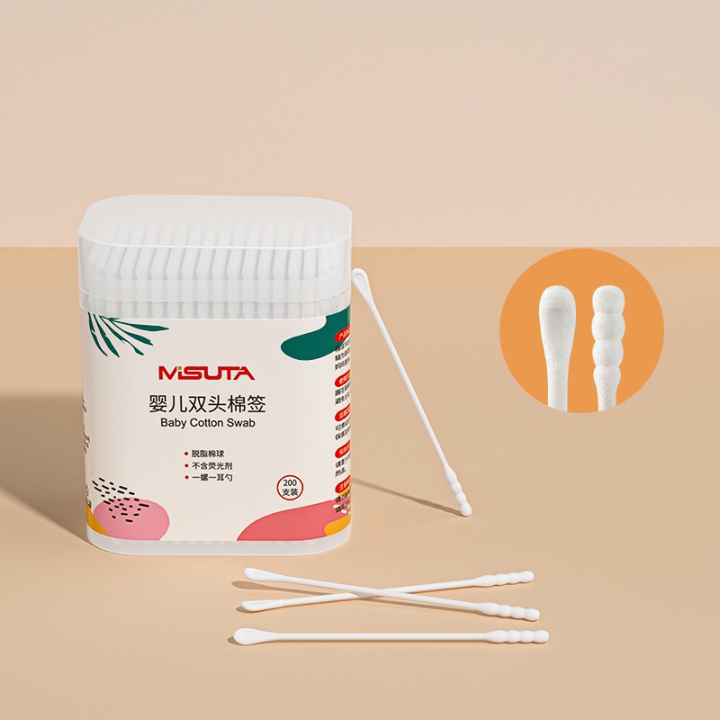Tăm bông cho bé sơ sinh Misuta - Tăm bông cho bé Misuta hộp 200-400 que