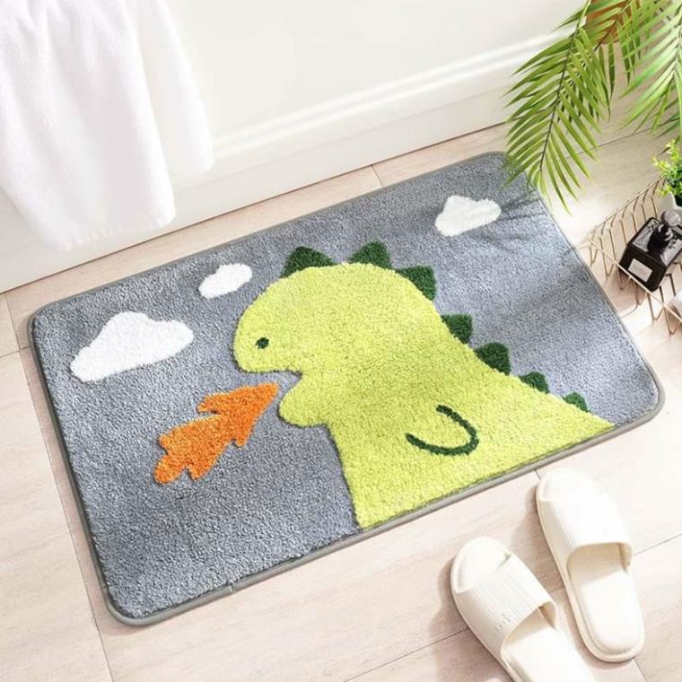 Thảm chùi chân/thảm lau chân 3D lông cừu cao cấp siêu xinh thấm hút tốt, chống trơn trượt, phù hợp dùng nhà tắm, cửa ra