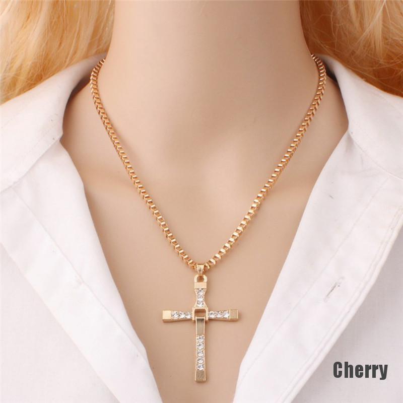 Dây Chuyền Mặt Chữ Thập Đính Đá Thời Trang Cho Nữ