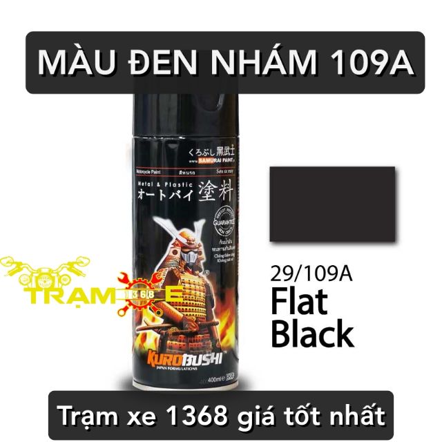 SƠN SAMURAI MÀU ĐEN NHÁM, ĐEN PHẲNG MÃ SƠN XỊT MÀU 109A DUNG TÍCH 400ML TỪ NHẬT BẢN