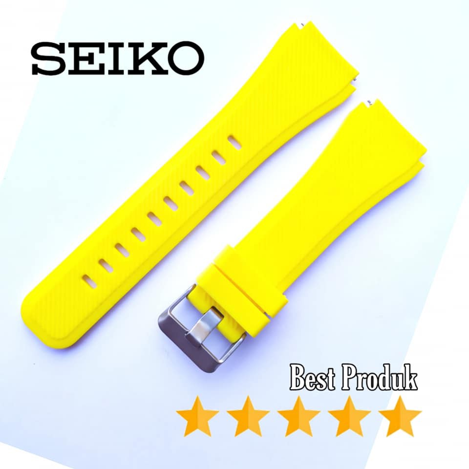 Seiko Dây Đồng Hồ Đeo Tay Bằng Cao Su 22mm Màu Vàng