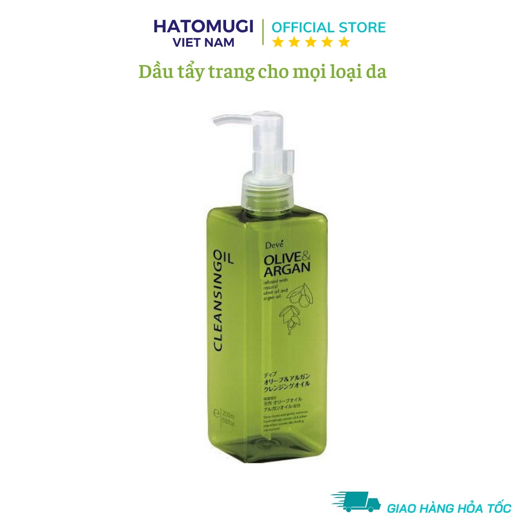 Dầu tẩy trang cho da nhạy cảm chiết xuất dầu Olive & Argan Deve Cleansing Oil Kumano nội địa Nhật bản