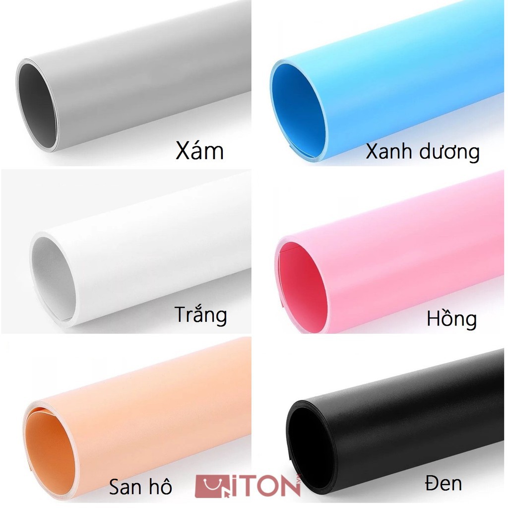 Phông nền chụp ảnh nhiều màu nhựa PVC size ( 50cm x 50cm)