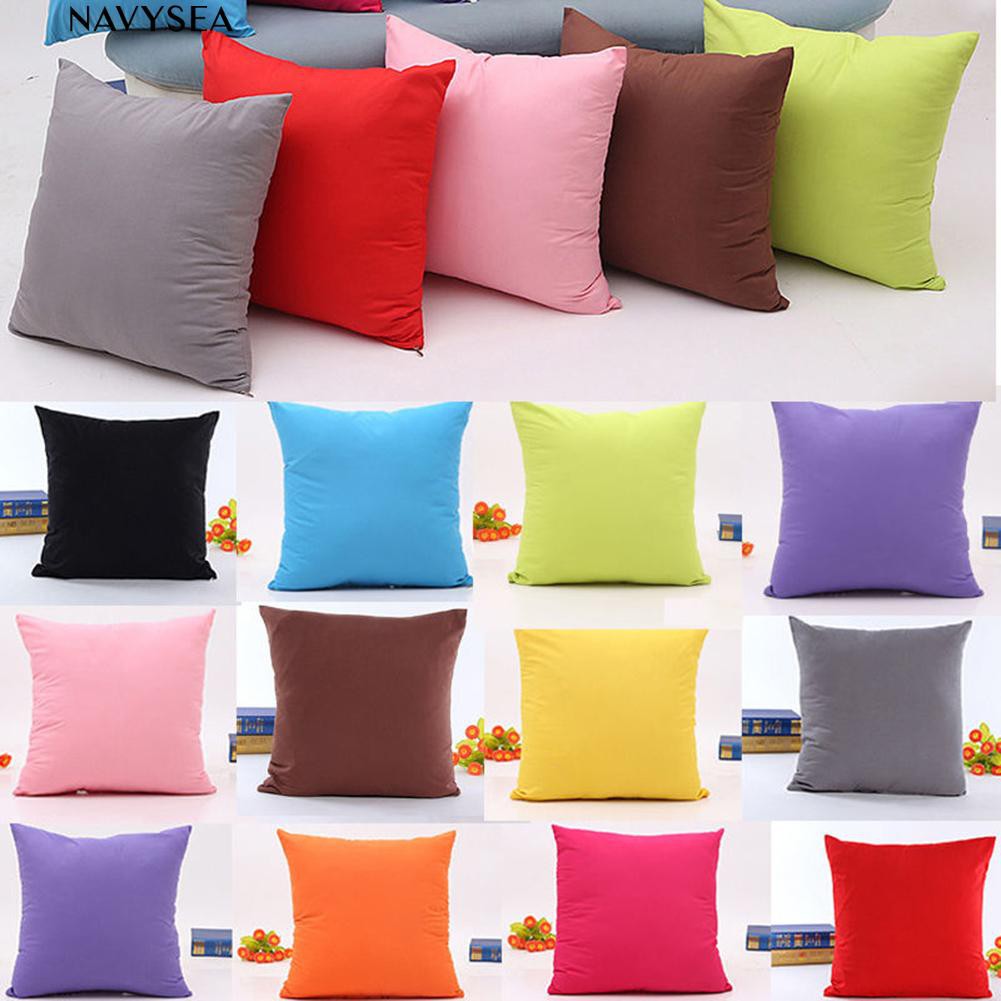 NAVYSEA Home Room Sofa Bed Decor Solid Color Throw Pillow Case Square Cushion Cover