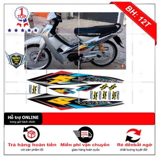 Tem rời dán xe wave S nhỏ đời đầu dán xe bạc - Bi Decal