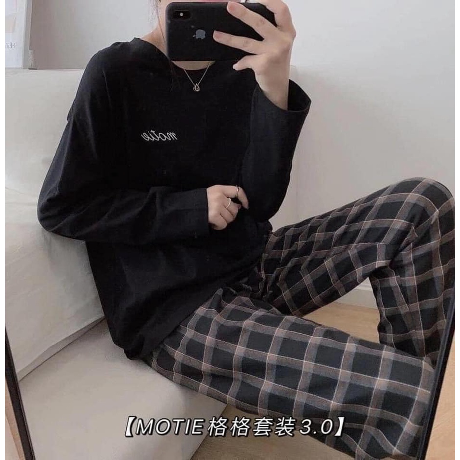 BỘ ĐỒ NGỦ NỮ SỌC CARO | BigBuy360 - bigbuy360.vn